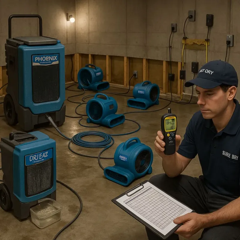 Structural Drying and Dehumidification process in New Providence, NJ